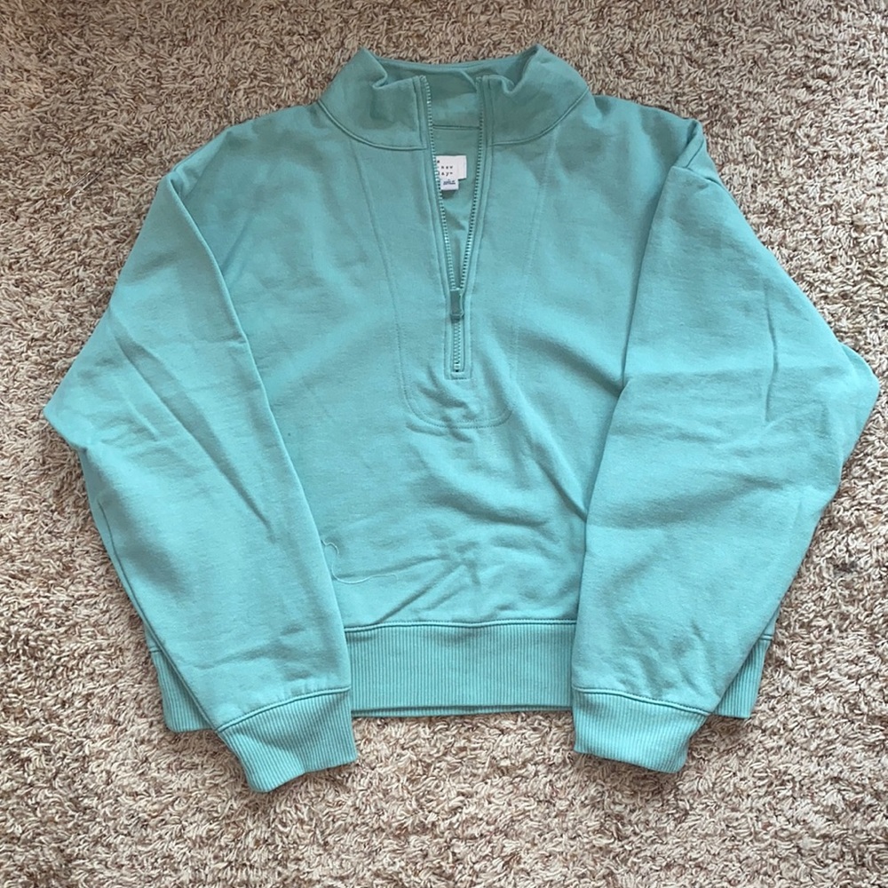 A New Day Mint Green Half-Zip Sweatshirt (matching sweatpants also listed)